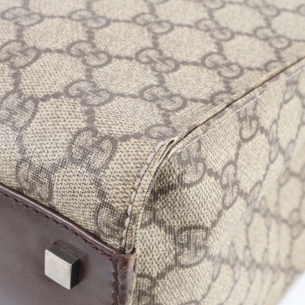 Gucci GG Supreme 91249 Leather Tote Bag, Handbag, Shoulder Brown, Women's - Picture 9 of 13